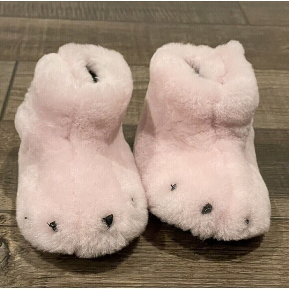 Sorel Cozy Faux Fur Bear Paw Slippers Girls Dusty Pink Size 3 Baby - Picture 5 of 10